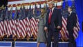 Republican presidential nominee former President Donald Trump, Melania Trump and Barron Trump, arrive to speaks at an election night watch party, Wednesday, Nov. 6, 2024, in West Palm Beach, Fla. - Fox News