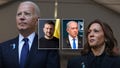 Photo showing President Biden, Vice President Harris with insets showing Zelenskyy and Netanyahu.

Biden/Harris: Michael M. Santiago/Getty Images

Zelenskyy photo: Pier Marco Tacca/Getty Images

Netanyahu photo: OHAD ZWIGENBERG/POOL/AFP via Getty Images - Fox News