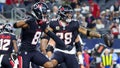 Houston Texans running back Joe Mixon (28) celebrates with Houston Texans wide receiver John Metchie III (8) after scoring a touchdown during the second half against the Dallas Cowboys at AT&amp;T Stadium. - Fox News