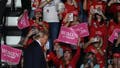 Women cheer as former US President and Republican presidential candidate Donald Trump arrives to speak at a campaign rally in Reading, Pennsylvania, on November 4, 2024. (Photo by Ed JONES / AFP) (Photo by ED JONES/AFP via Getty Images) - Fox News