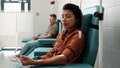 female and male donors giving blood in a hospital - Fox News