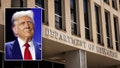 Trump and the exterior of the Department of Education. - Fox News