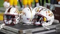 Nov 20, 2021; Baton Rouge, Louisiana, USA; Louisiana Monroe Warhawks helmets against LSU Tigers during the first half at Tiger Stadium. - Fox News