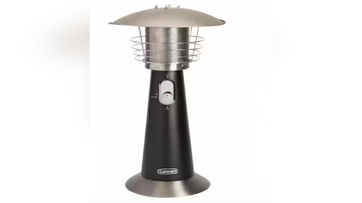 This compact portable tabletop patio heater is appropriate for more intimate dining set-ups.