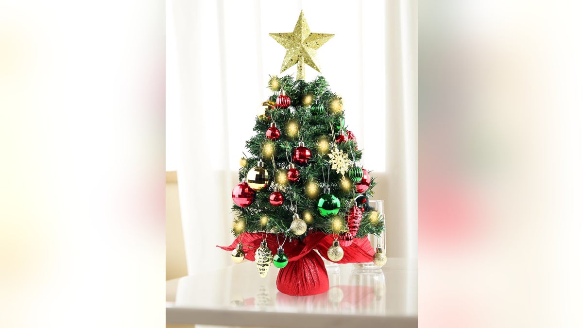 Tabletop trees bring festive charm in a compact size.