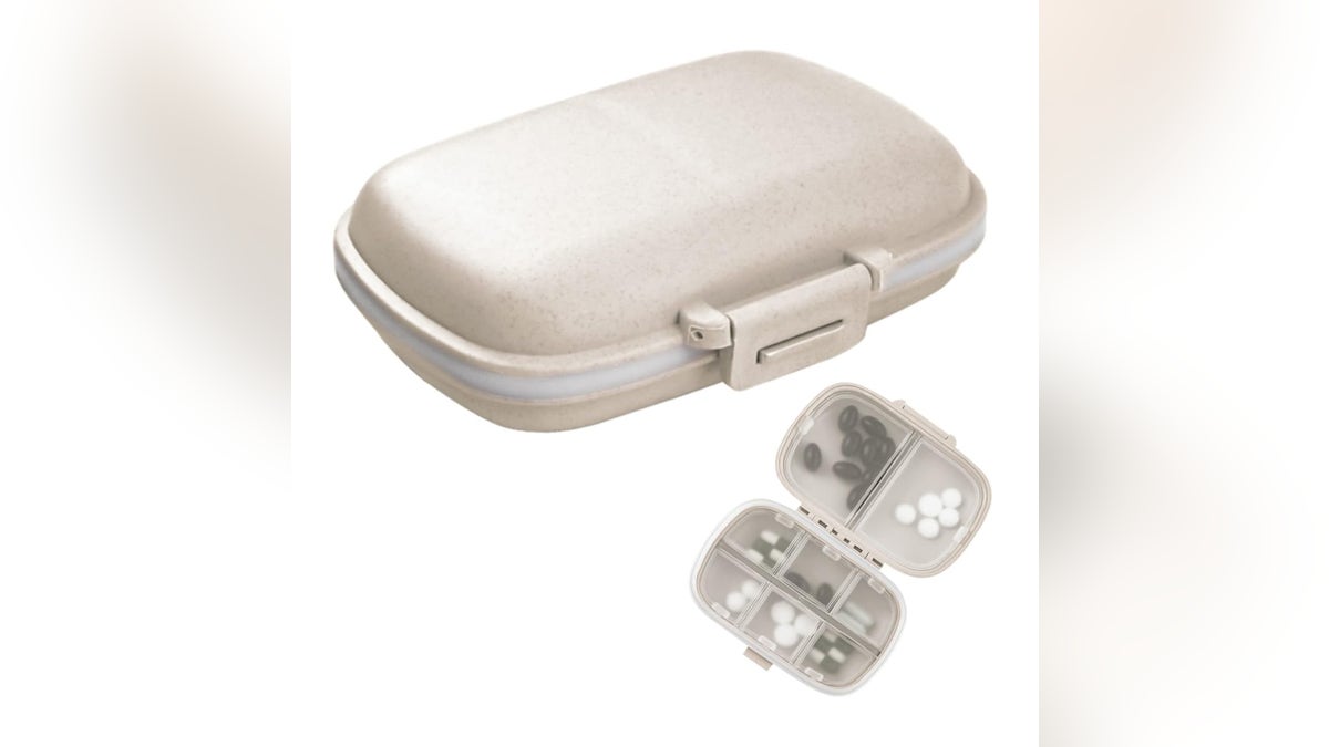 Each pill box consists of six small and two large compartments.