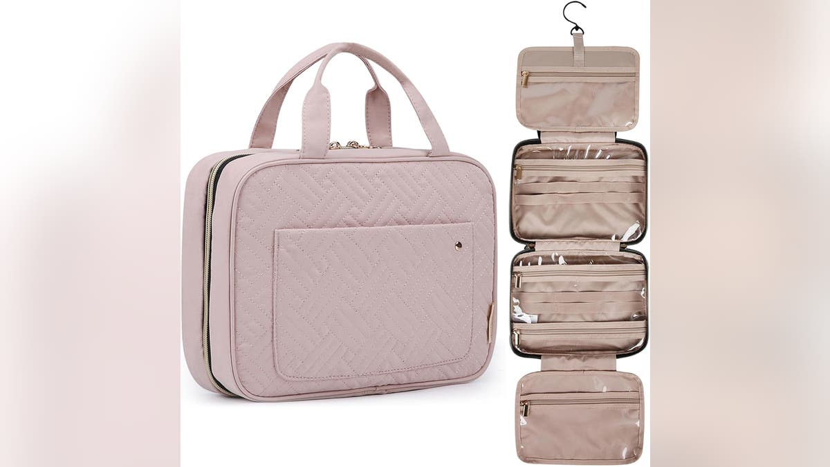 The BAGSMART toiletry bag?is designed with four separate compartments.