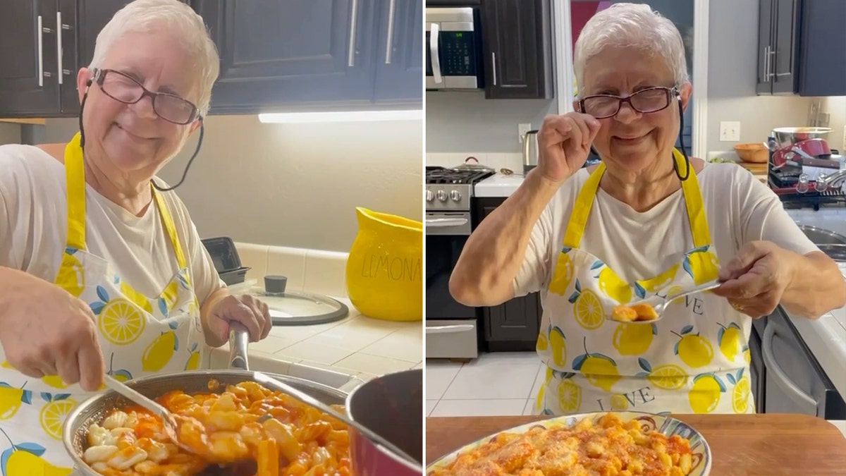 Anna Prezio is all smiles as she makes her gnocchi.