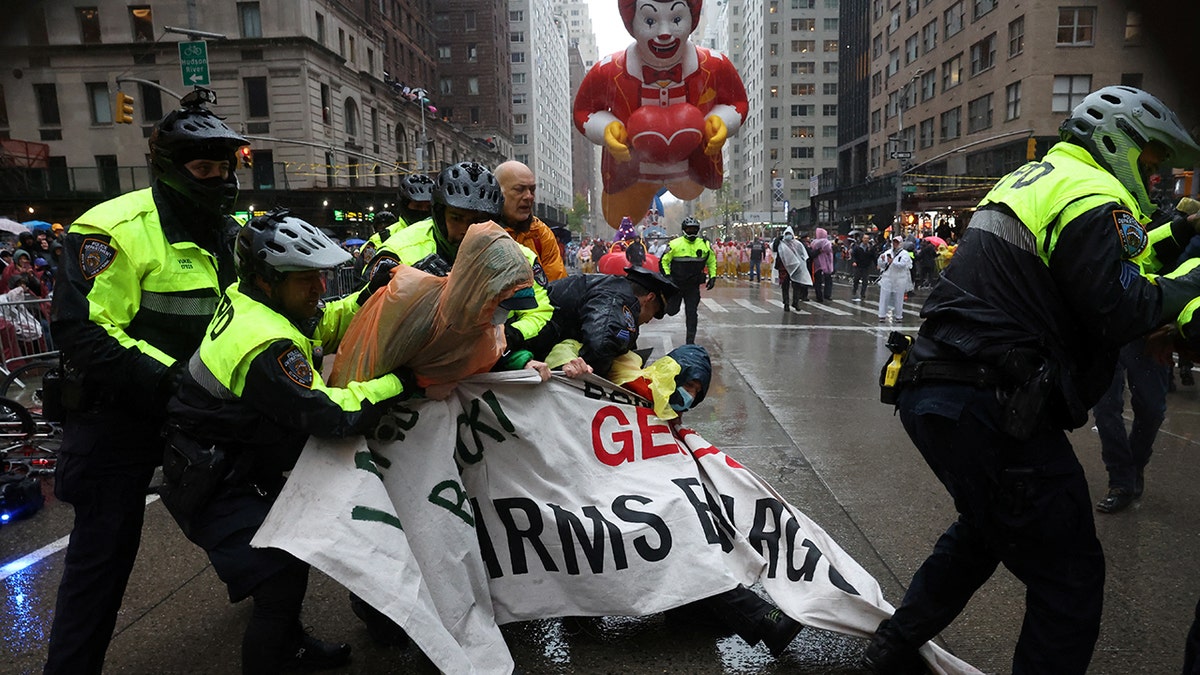 The police clashed with the protesters