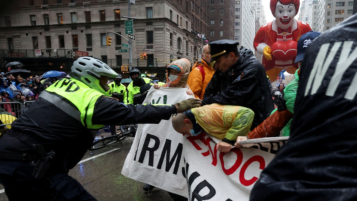 The police clashed with the protesters