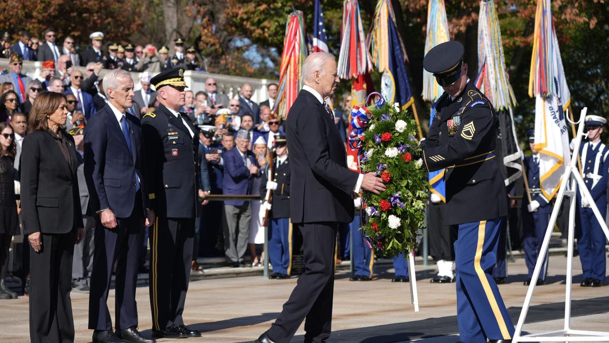 Biden lays wreath at the Tomb of the Unknown Soldier on Veterans Day