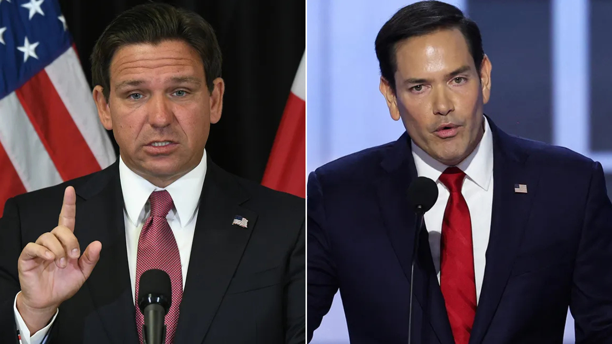 Governor Ron DeSantis, left, and Senator Marco Rubio, right 