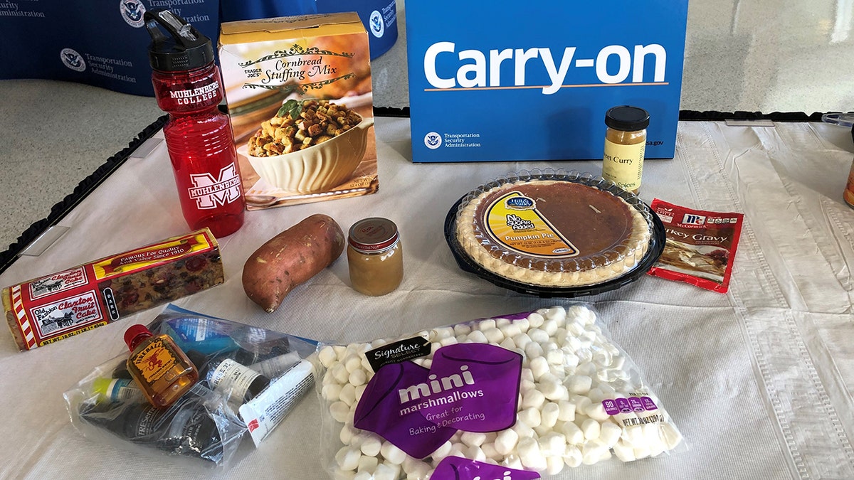 Thanksgiving carry-on harmless  foods for TSA