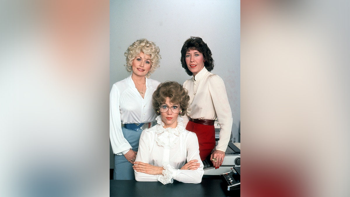 Jane Fonda, Lily Tomlin and Dolly Parton in a promotional picture for "9 to 5."