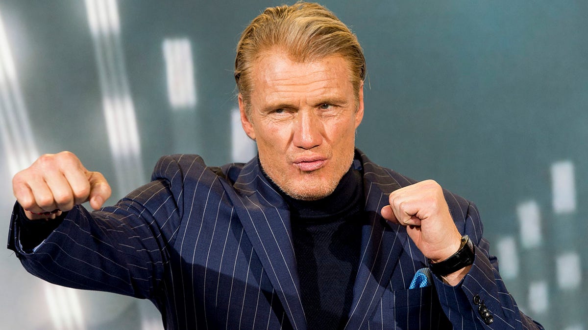 Dolph Lundgren shadow boxing