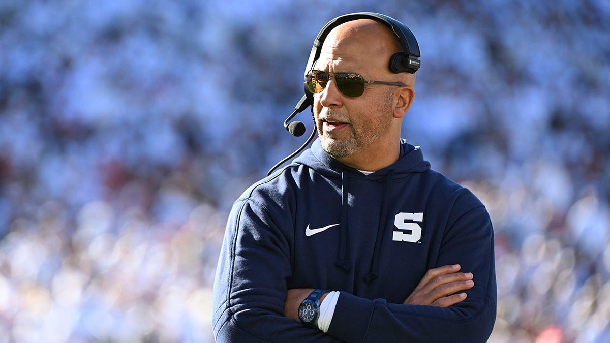 James Franklin looks on