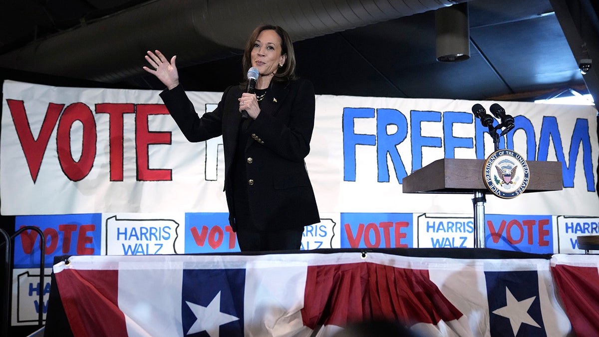 Kamala Harris berbicara selama acara kampanye di Montage Mountain Resort di Scranton, Pa