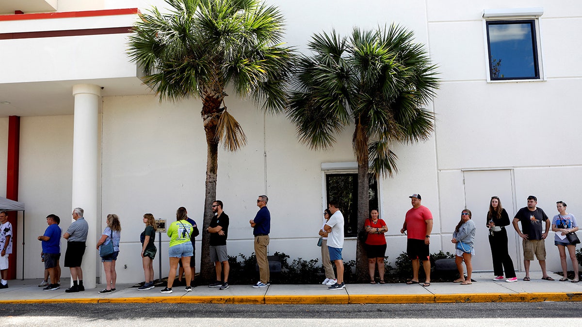 Voters line up to vote