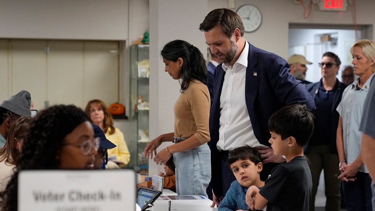 Republican Vice Presidential Candidate Senator JD Vance arrives to vote