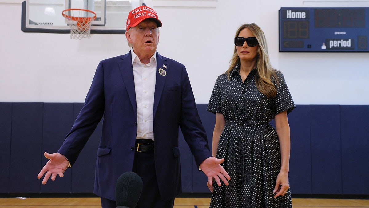 Donald Trump and Melania Trump locomotion  aft  voting connected  Election Day