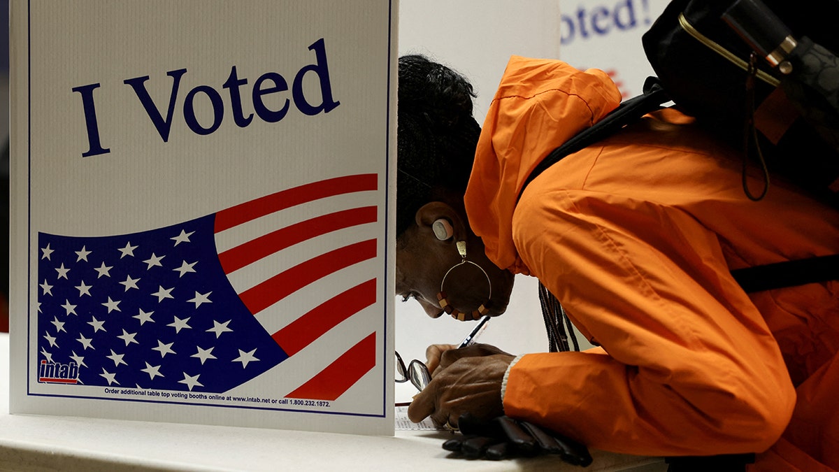 Election day, voting in the voting booth