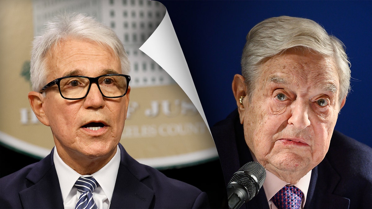 Hungarian-born US investor and philanthropist George Soros and Los Angeles District Attorney George Gascón.