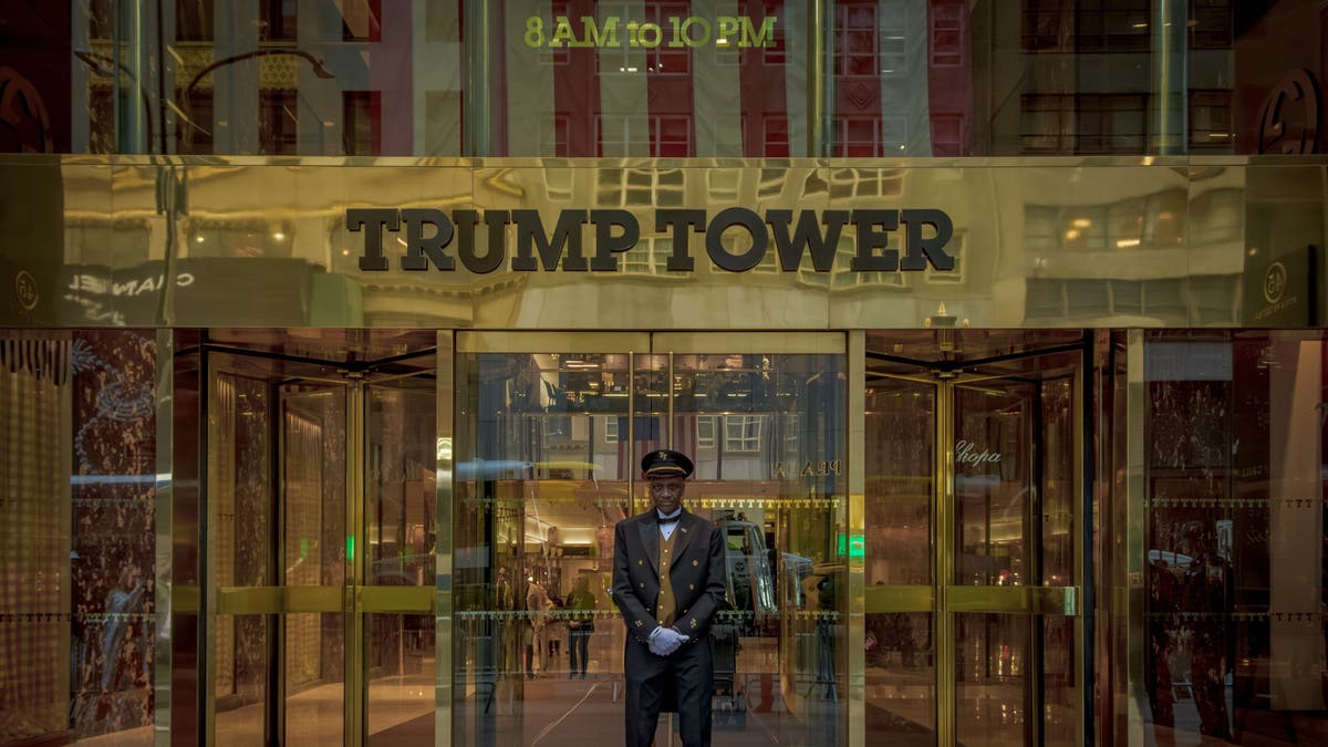 Main entrance to the Trump Tower building in Manhattan. (Photo by Erik McGregor/LightRocket via Getty Images)