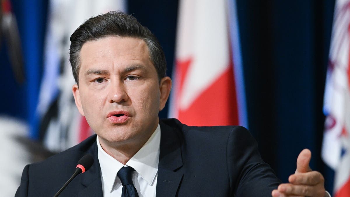 Pierre Poilievre, leader of Canada's Conservative Party, speaks at the Assembly of First Nations Annual General Assembly in Montreal, Quebec, Canada, on Thursday, July 11, 2024. 