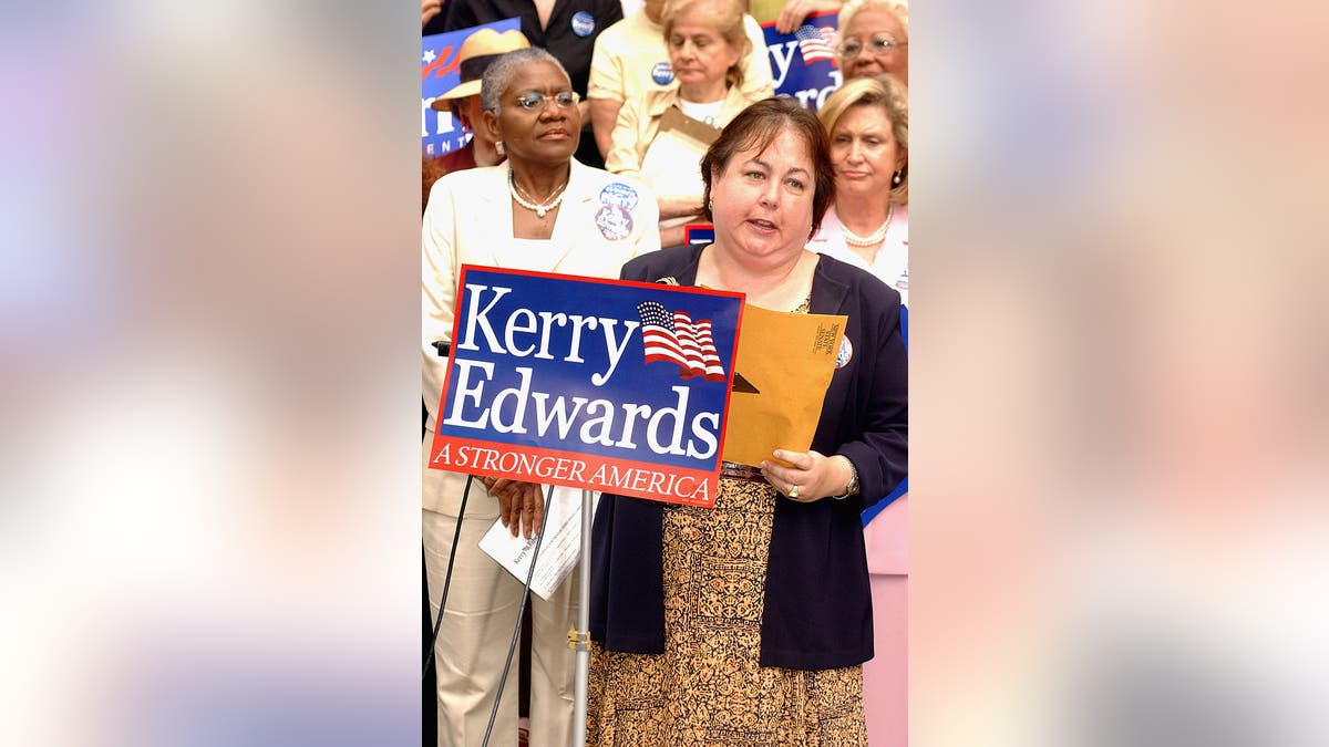 Sen. Liz Krueger speaks astatine  the Women's Rally successful  enactment    of statesmanlike  campaigner  John Kerry.