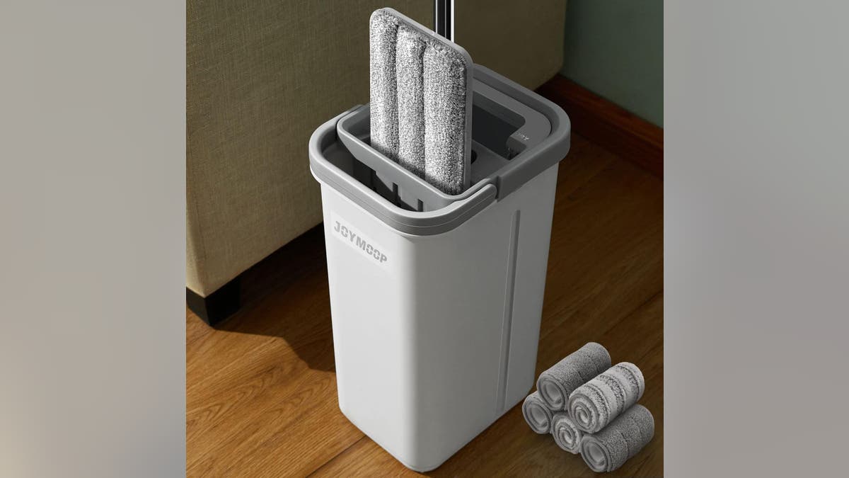 This all-in-one flat mop and bucket system will save you time.