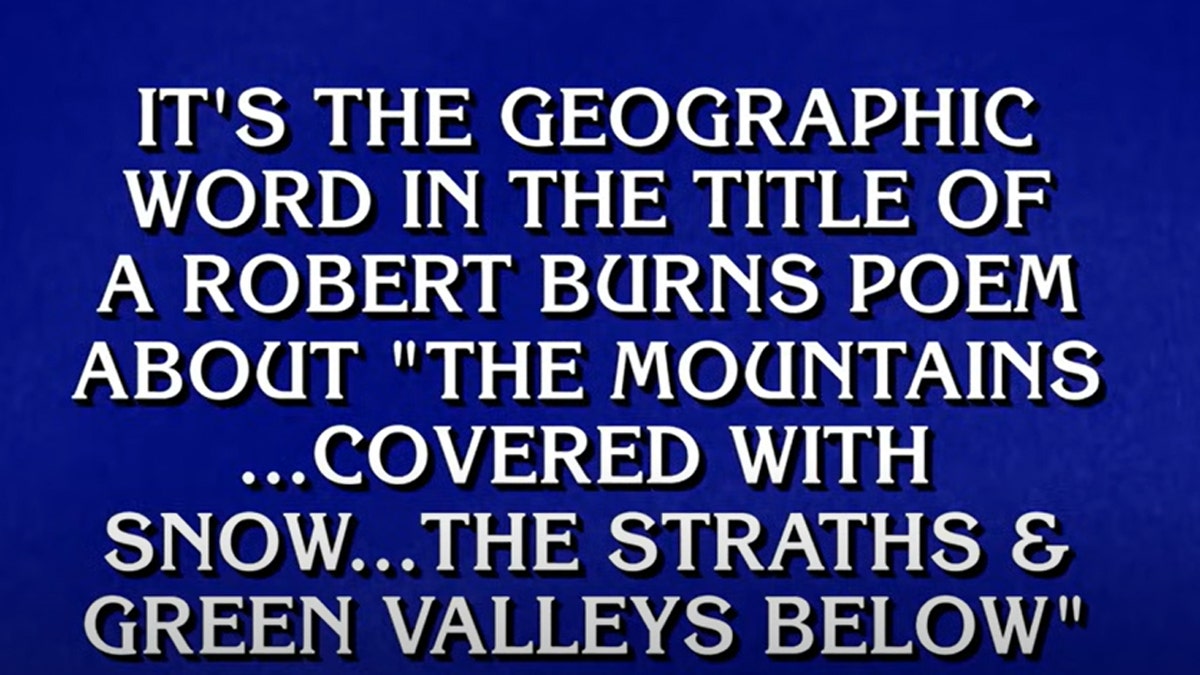 A clue on Jeopardy