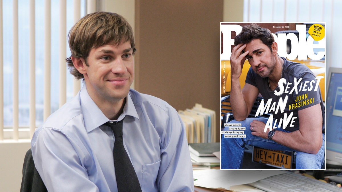 Actor John Krasinski starred on The Office and on Sexiest Man Alive cover.