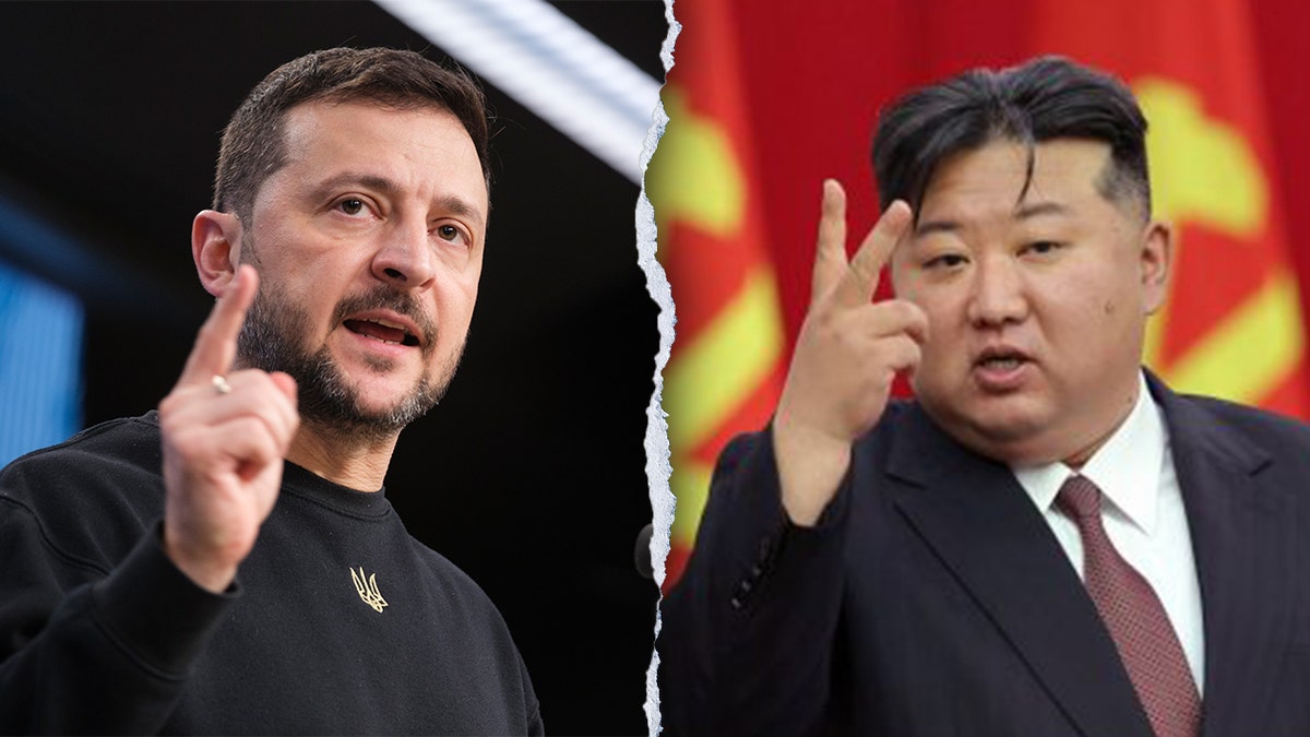 El presidente ucraniano Volodymyr Zelenskyy y el dictador surcoreano Kim Jong Un.