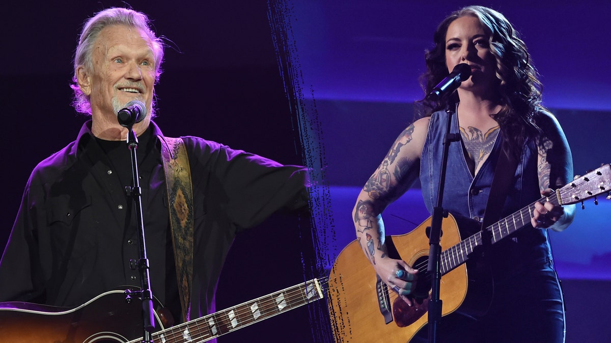 Split image of Kris Kristofferson and Ashley McBryde