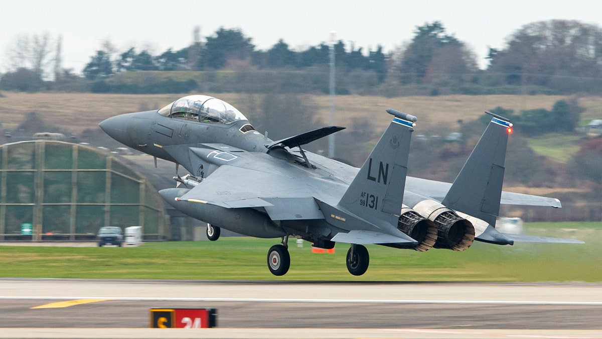 US F-15E Strike Eagle at RAF Lakenheath in UK