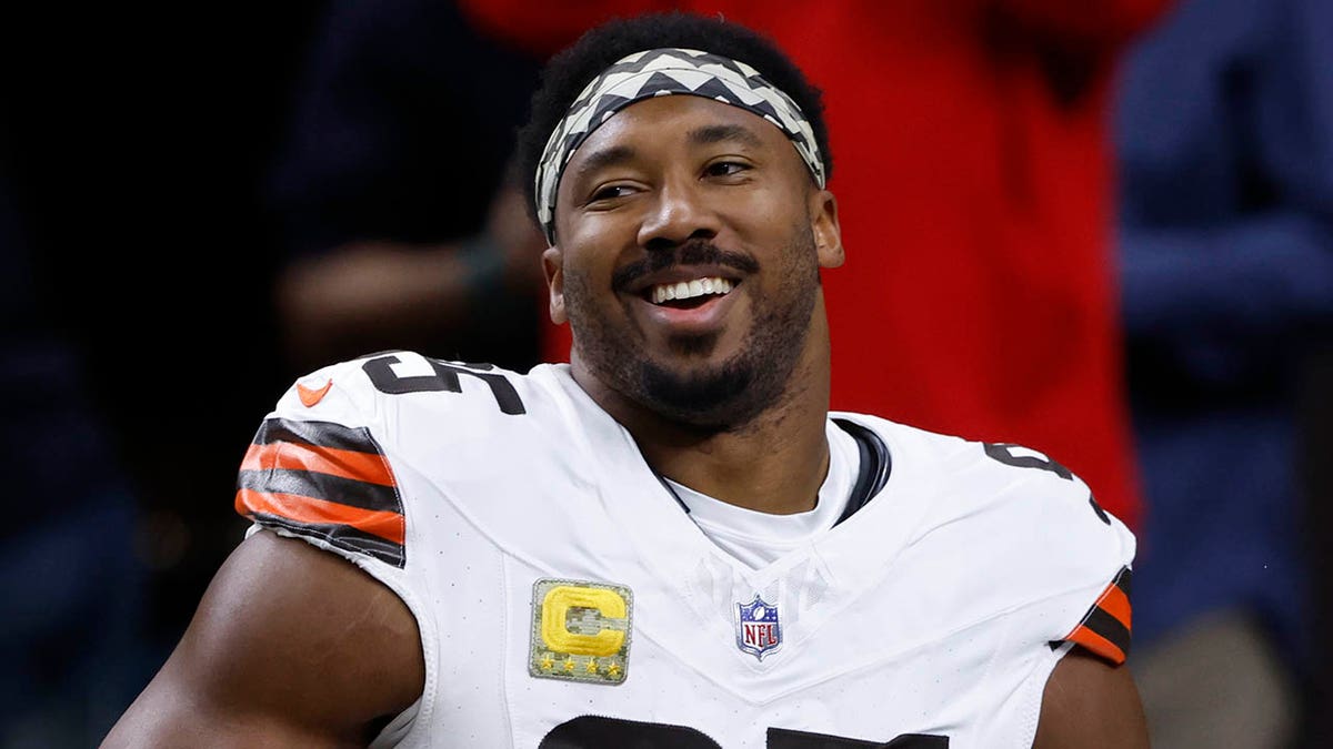 Myles Garrett smiles