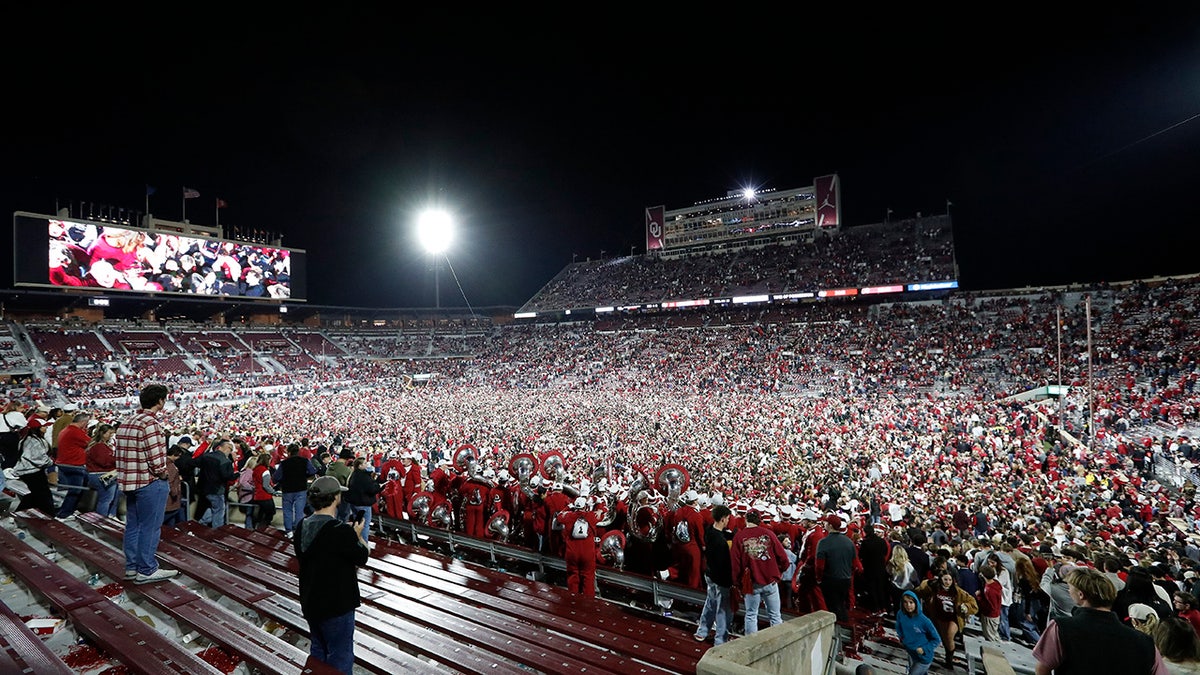 Oklahoma fans on the field