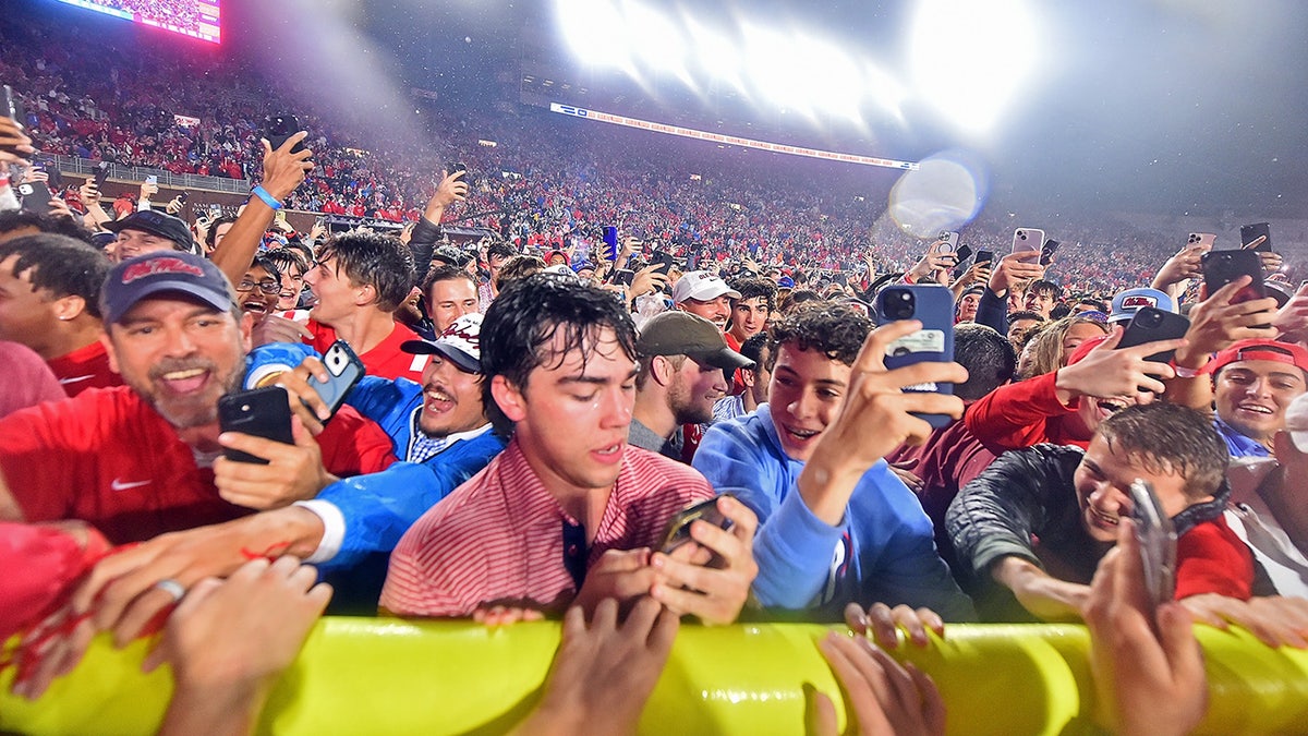 Ole Miss fans on field