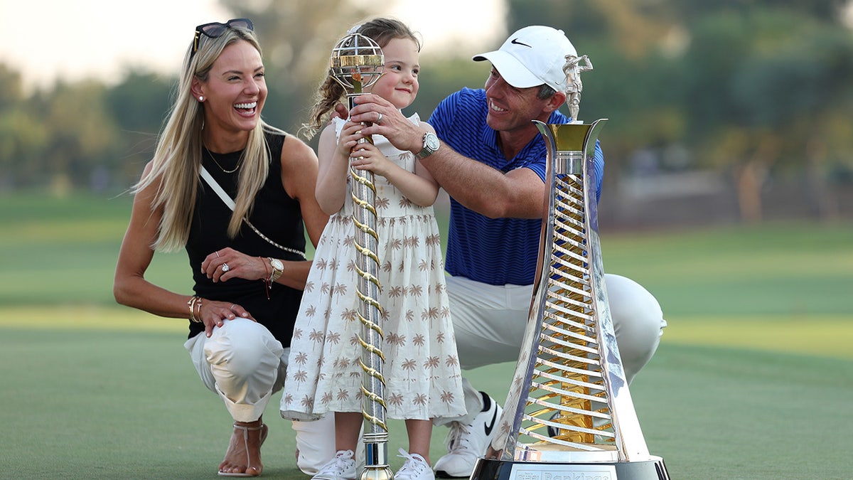 Rory McIlroy celebrates triumph   with family