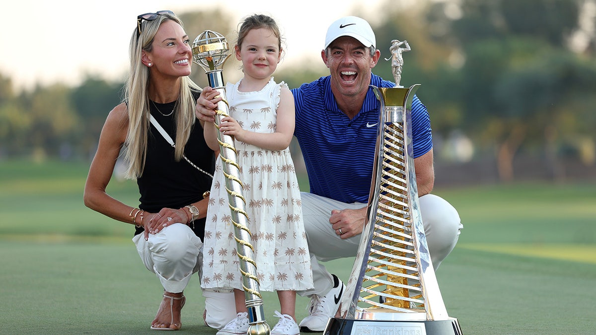 Rory McIlroy celebrates triumph   with family