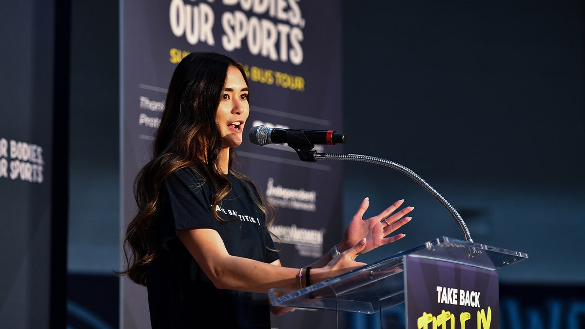 Paula Scanlan shares her story as a swimmer at UPenn competing against teammate Lia Thomas, the first transgender D-1 athlete to win a title. The "Take Back Title IX" bus tour made its first stop in Scranton, Pennsylvania, rallying against the participation of trans athletes in women's sports.