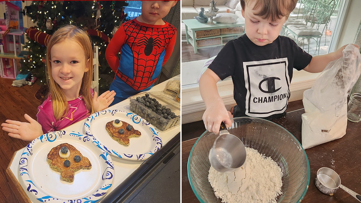 Teralyn Pilgrim's children have fun with food in their zero-waste household.