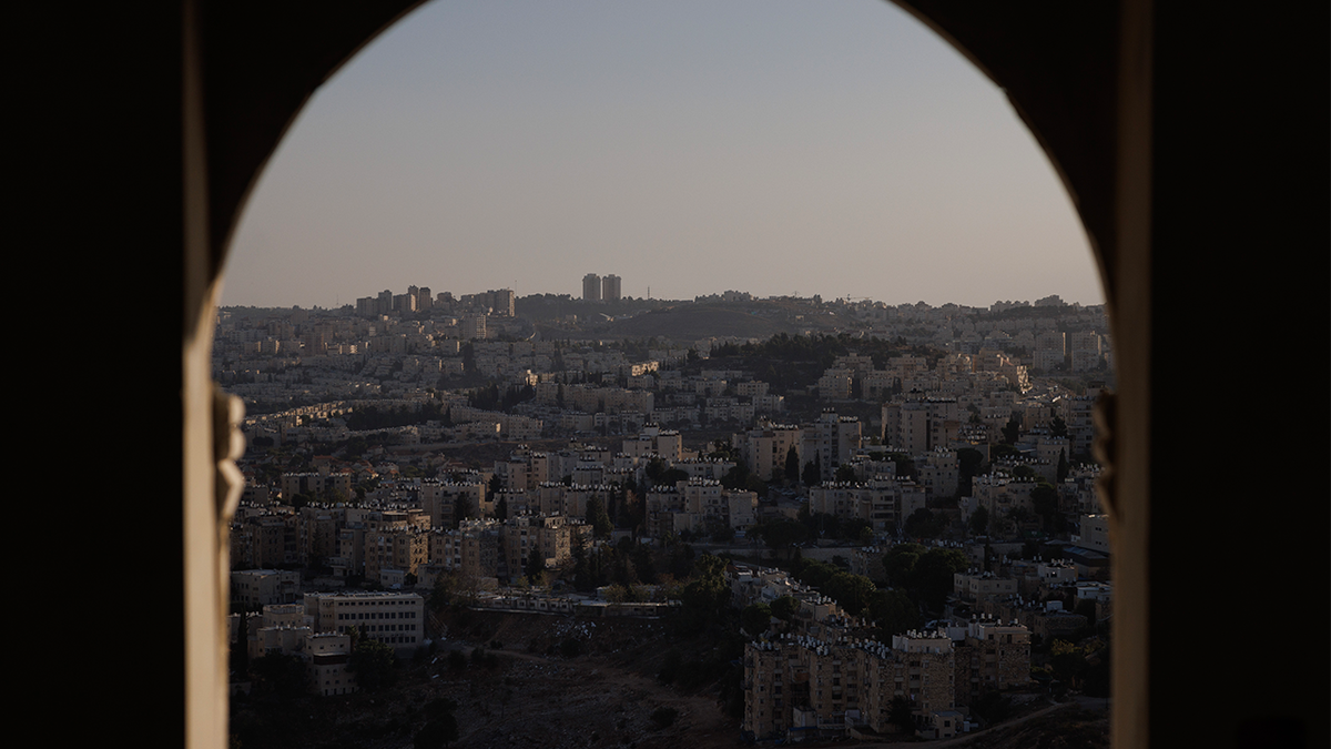 View from a new house overlooking the divided Palestinian West Bank and Israeli settlements on November 04, 2023 in Al-Ram, West Bank.