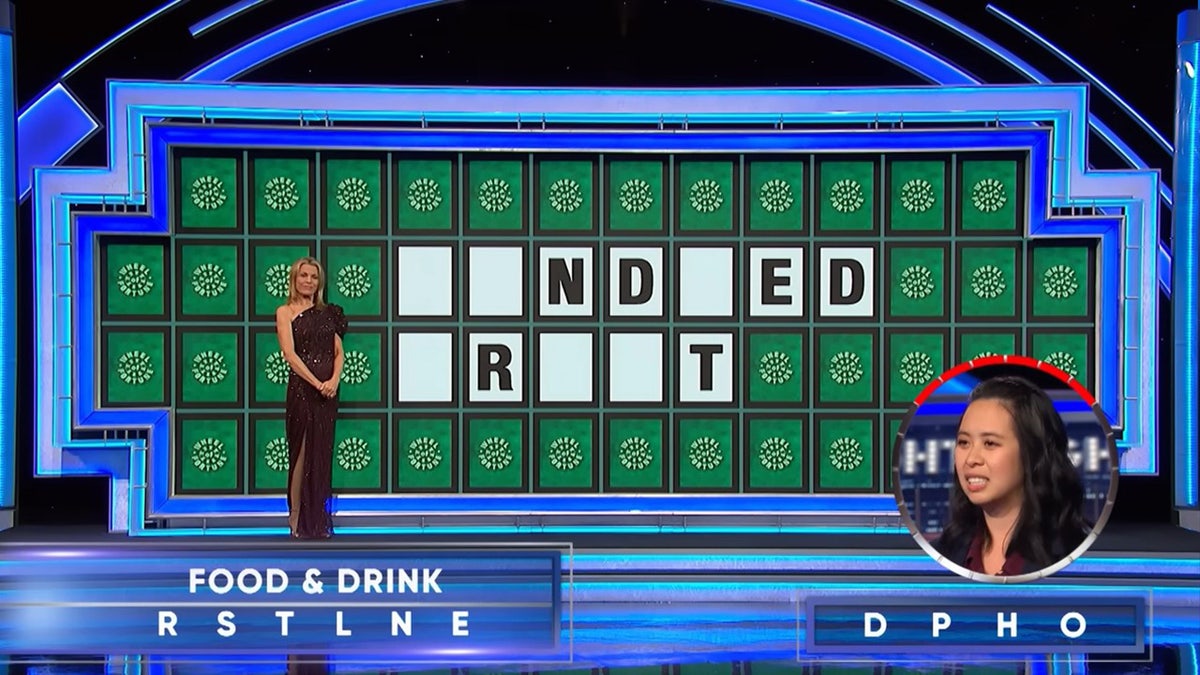 A photo from "Wheel of Fortune" bonus round