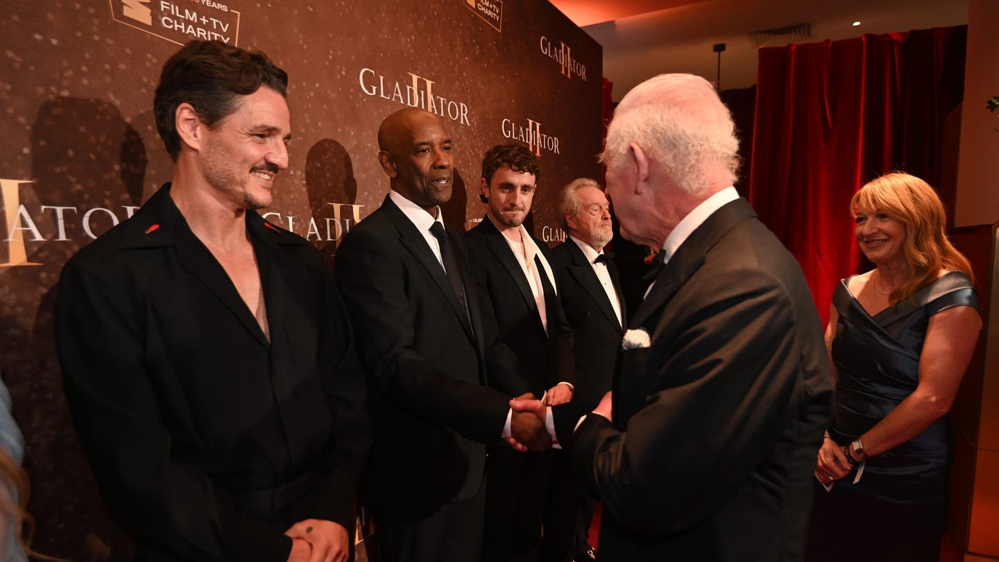 Denzel Washington's Awkward Encounter with King Charles at 'Gladiator II' Premiere