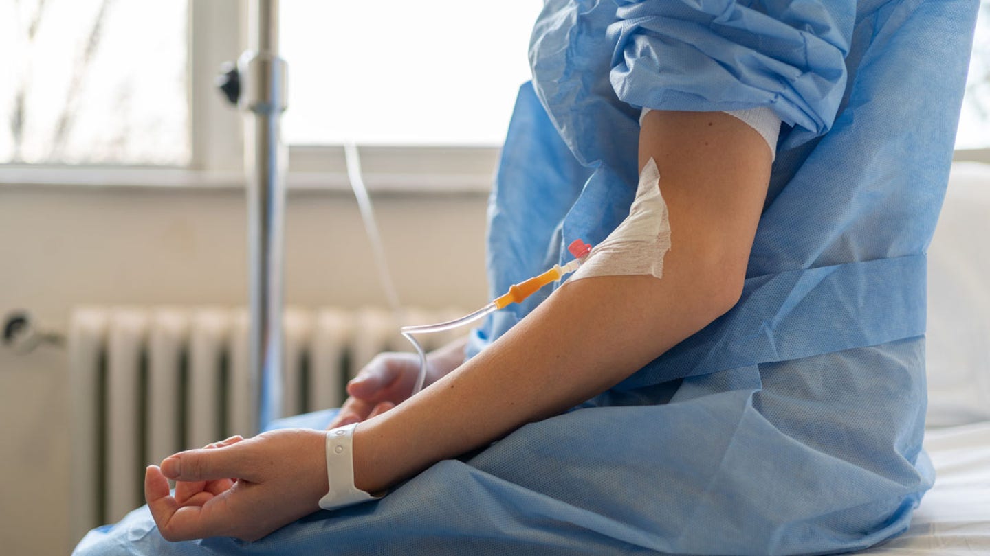 hospitalized person iv