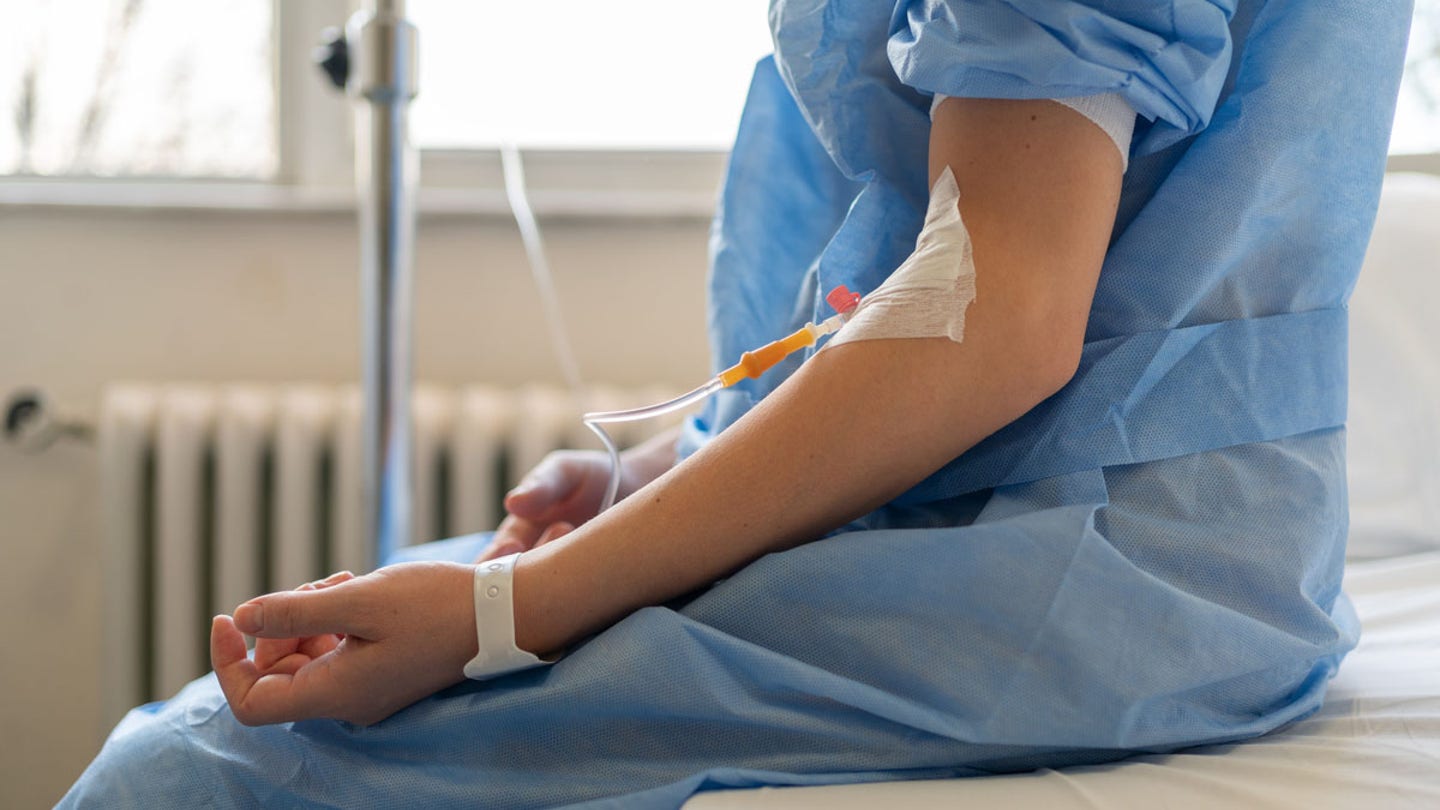 hospitalized person iv