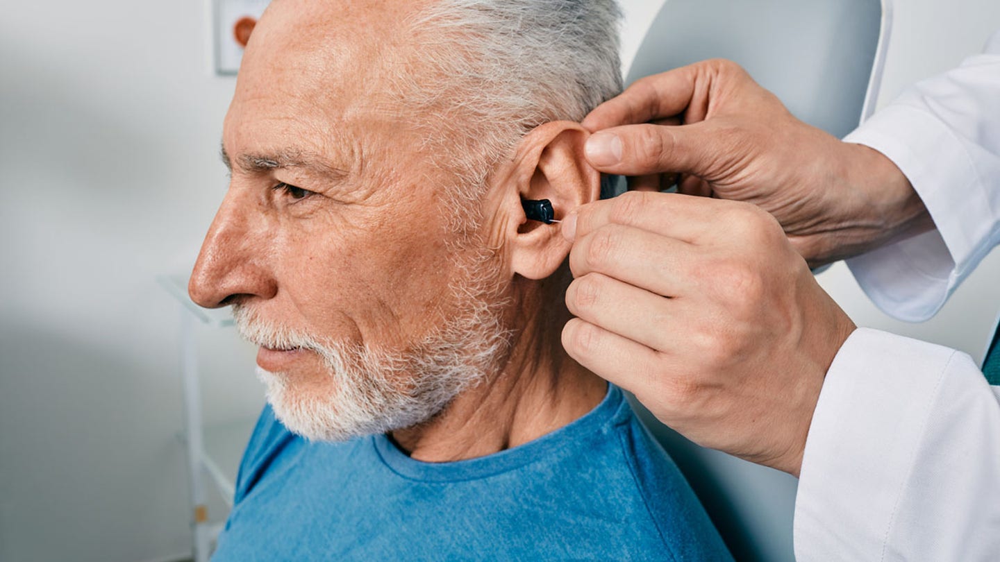 man hearing aid