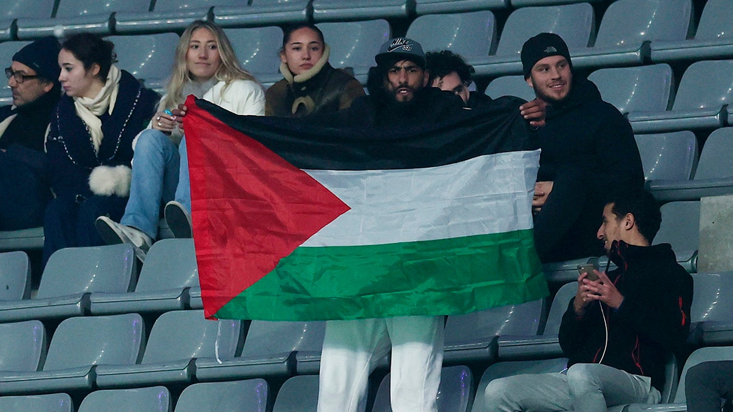 man palestine flag