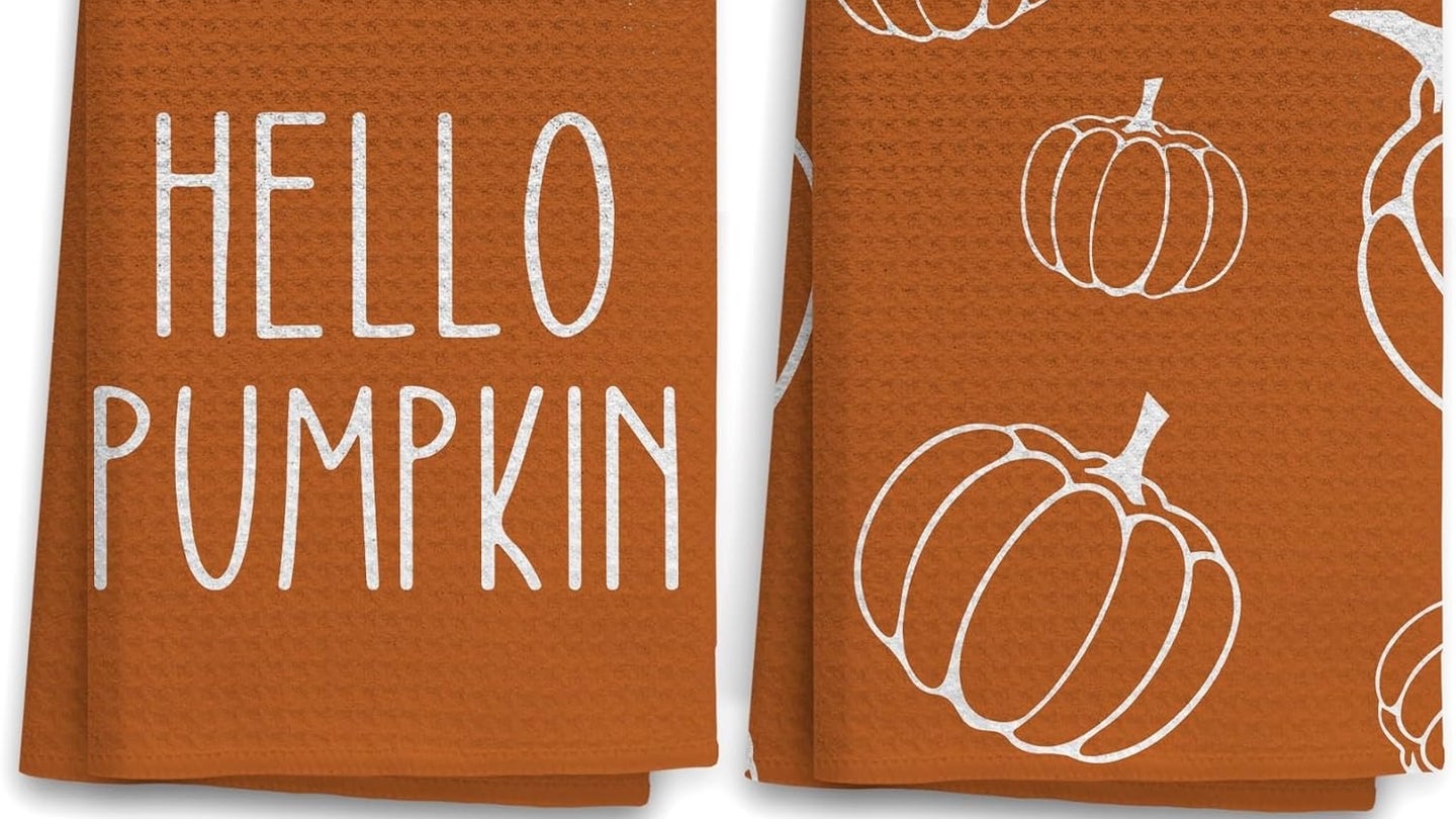 pumpkin tea towels